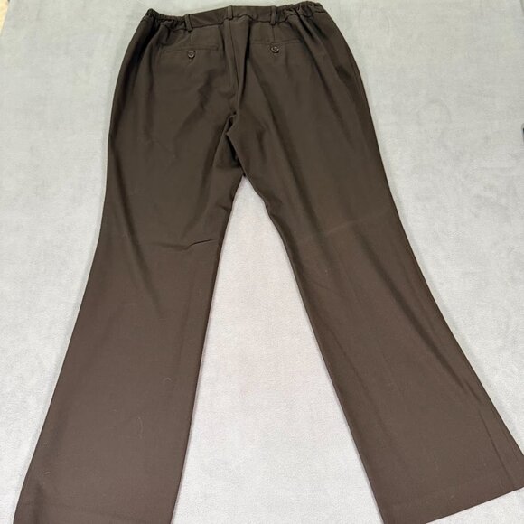Talbots Woman Heritage 14W Brown Dress Pants Elastic Waist Straight Leg Career - Picture 2 of 10